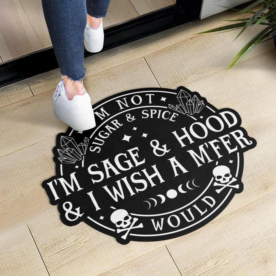 I'm sage and hood Witchcraft Door Mat-MoonChildWorld