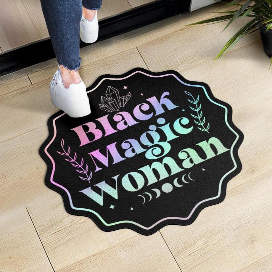 Black Magic Woman Witchy Door Mat-MoonChildWorld