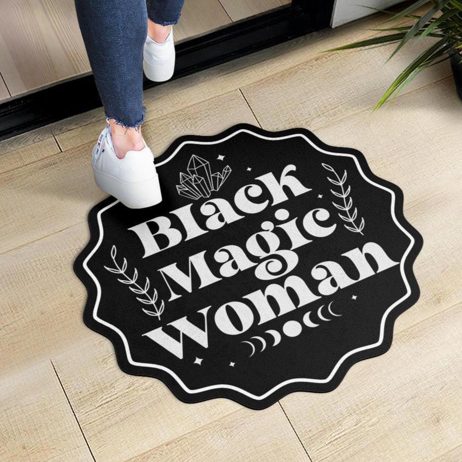 Black Magic Woman Witchy Door Mat-MoonChildWorld