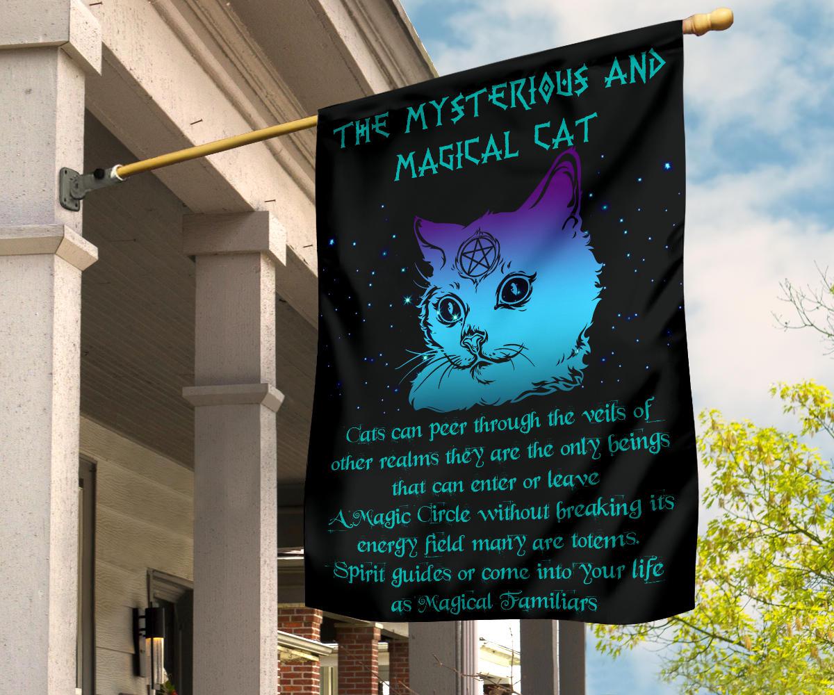 Magic Cat Witchy Flag Wicca Decor-MoonChildWorld