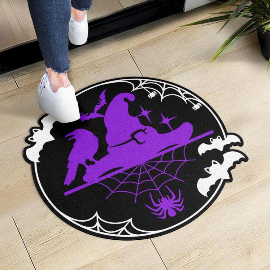 Gothic Witch Halloween Door Mat-MoonChildWorld