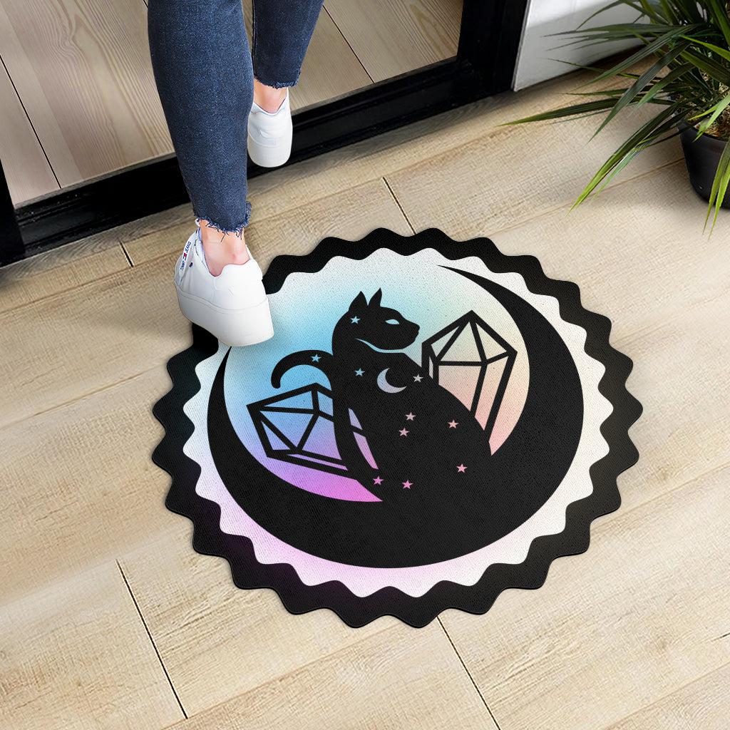 Magic Black Cat Door Mat Moon Cat Doormat-MoonChildWorld