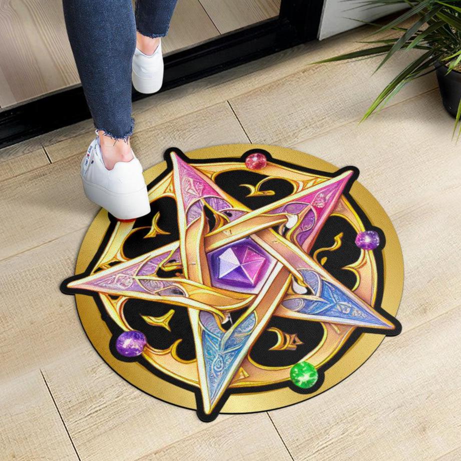 Witchcraft Pentacle Door Mat Wicca Pagan Doormat-MoonChildWorld