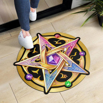 Witchcraft Pentacle Door Mat Wicca Pagan Doormat