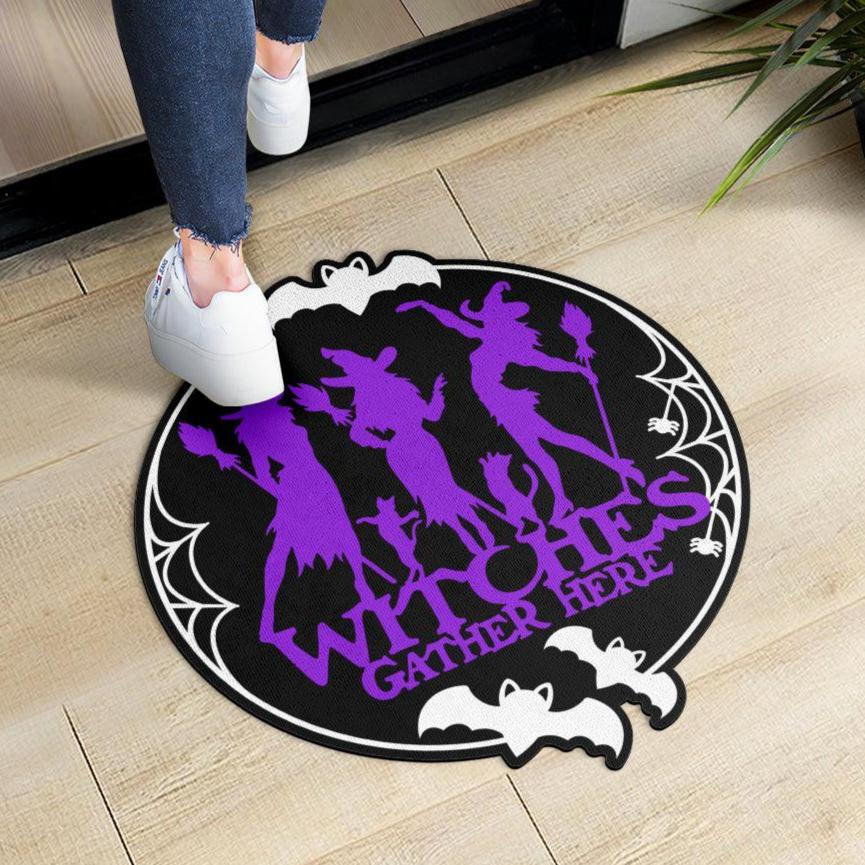 Gothic Witch Halloween Door Mat-MoonChildWorld