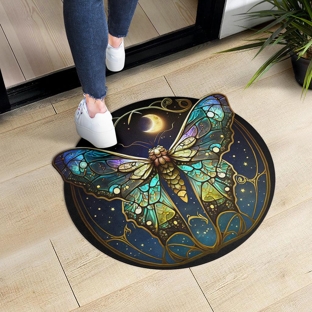 Luna Moth Door Mat Mystic Butterfly Doormat-MoonChildWorld