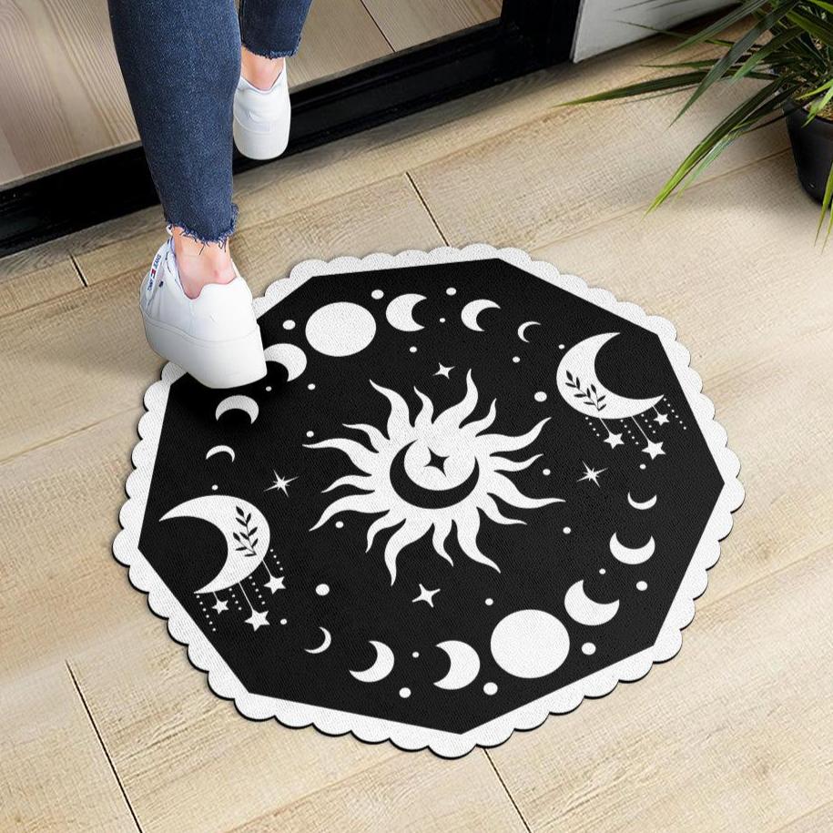 Celestial Moon Door Mat Moon Phases Doormat-MoonChildWorld