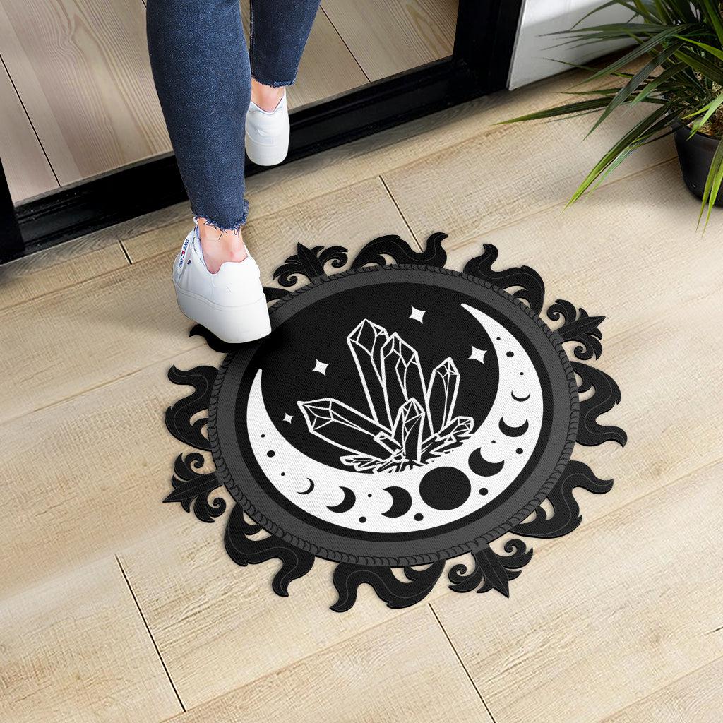 Crystal Moon Phase Door Mat Celestial Moon Doormat-MoonChildWorld