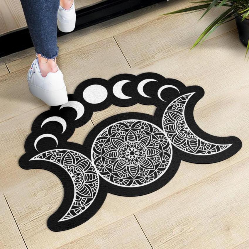 Moon phases Door Mat Wicca Triple Moon Doormat-MoonChildWorld