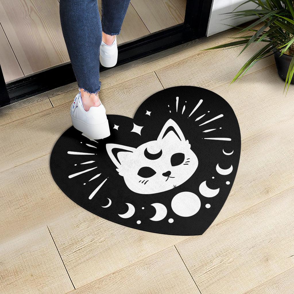 Moon Phase Cat Door Mat Magic Cat Gothic Doormat-MoonChildWorld