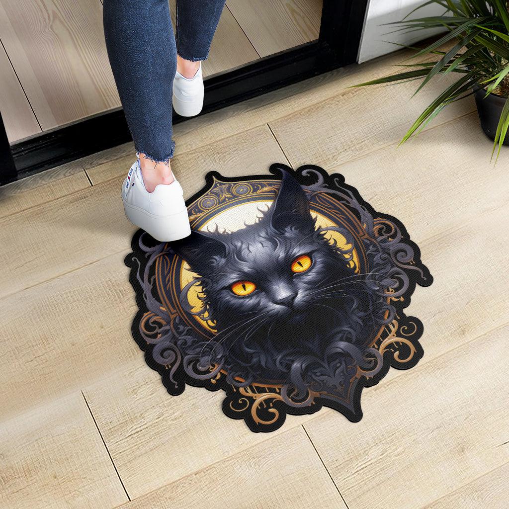 Gothic Black Cat Door Mat-MoonChildWorld