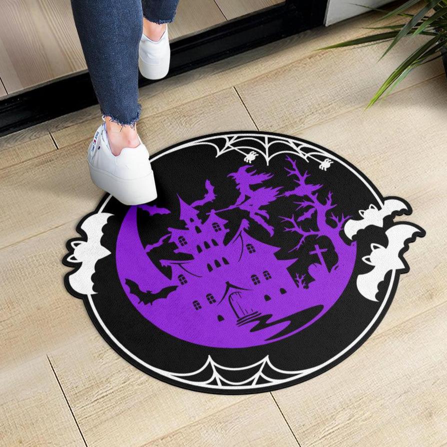 Gothic Witch Halloween Door Mat-MoonChildWorld