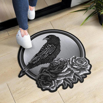 Black raven Door Mat Gothic Crow Doormat