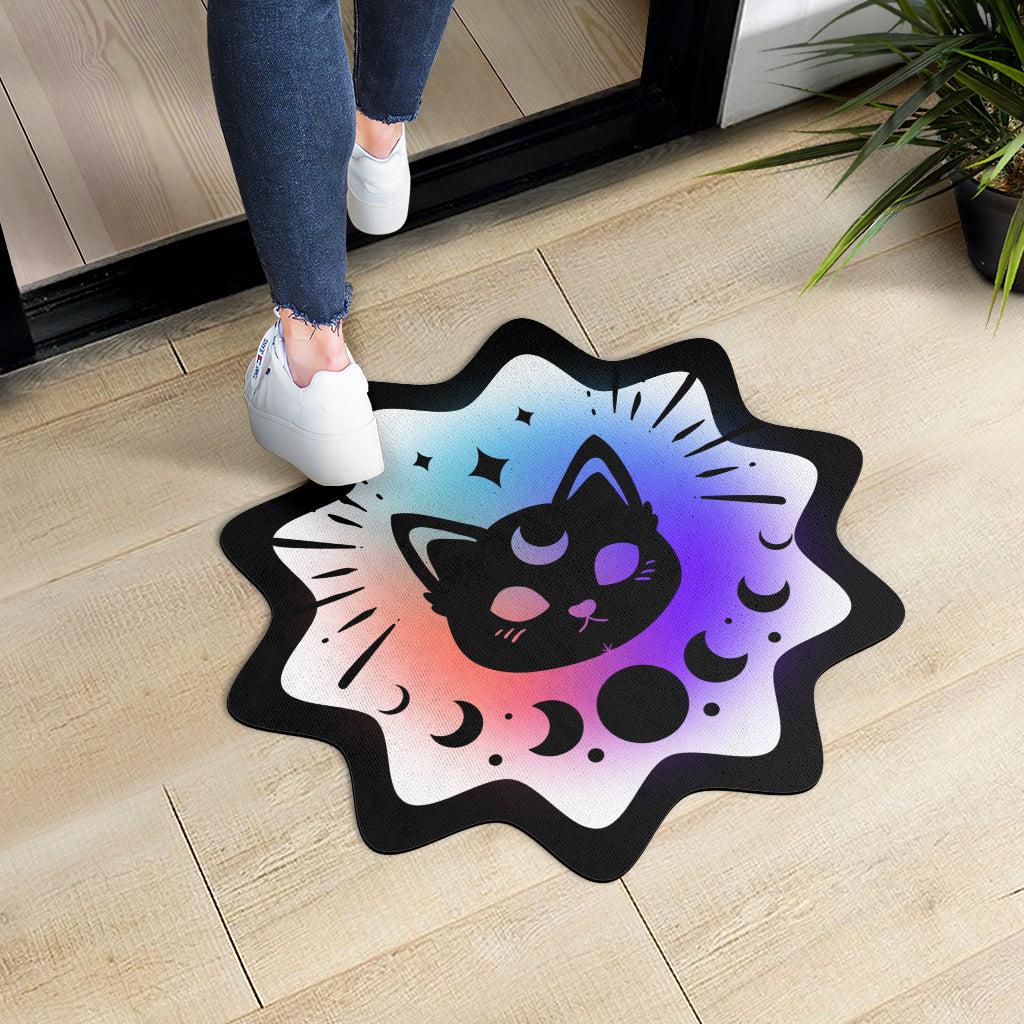 Magic Black Cat Door Mat Moon Cat Doormat-MoonChildWorld