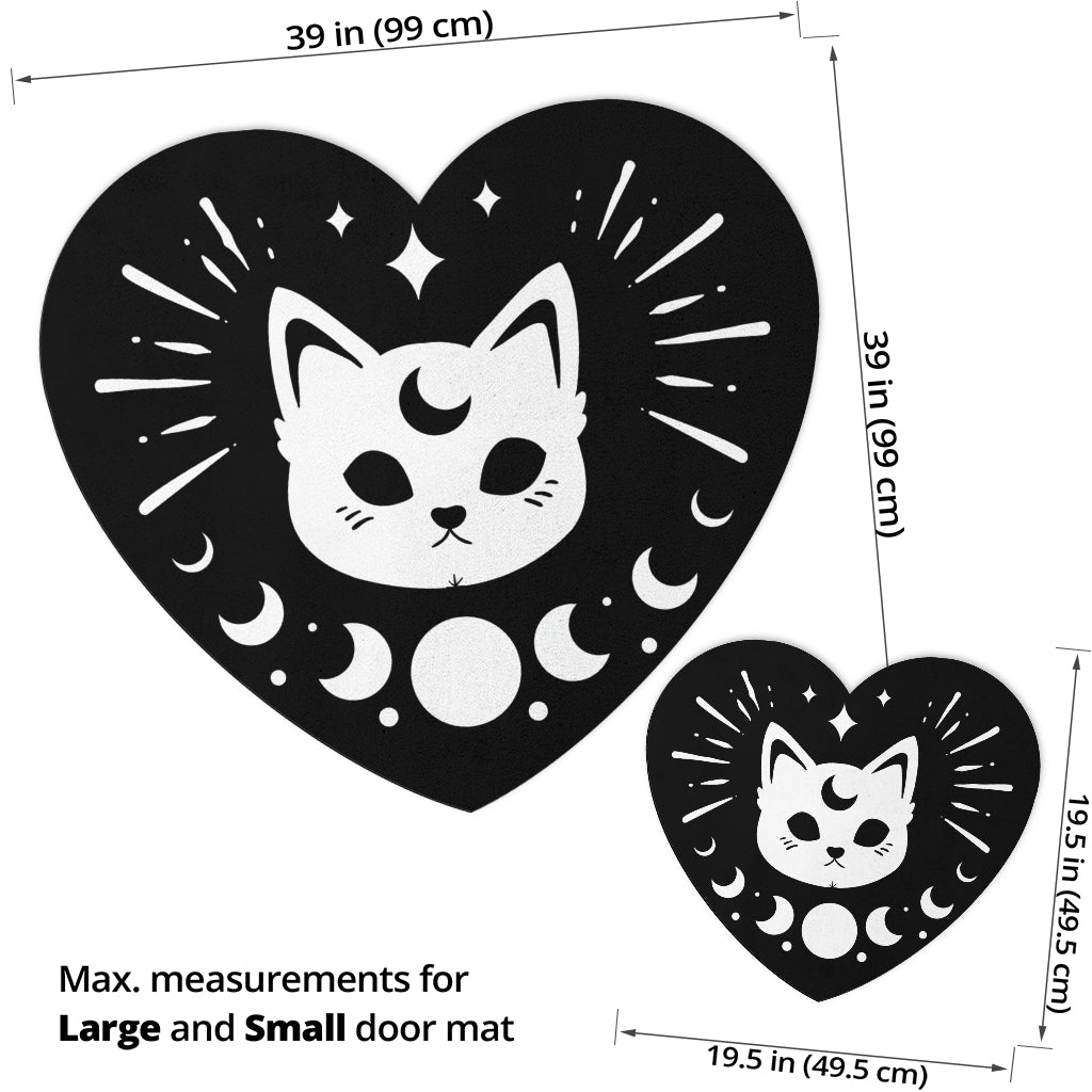 Moon Phase Cat Door Mat Magic Cat Gothic Doormat-MoonChildWorld