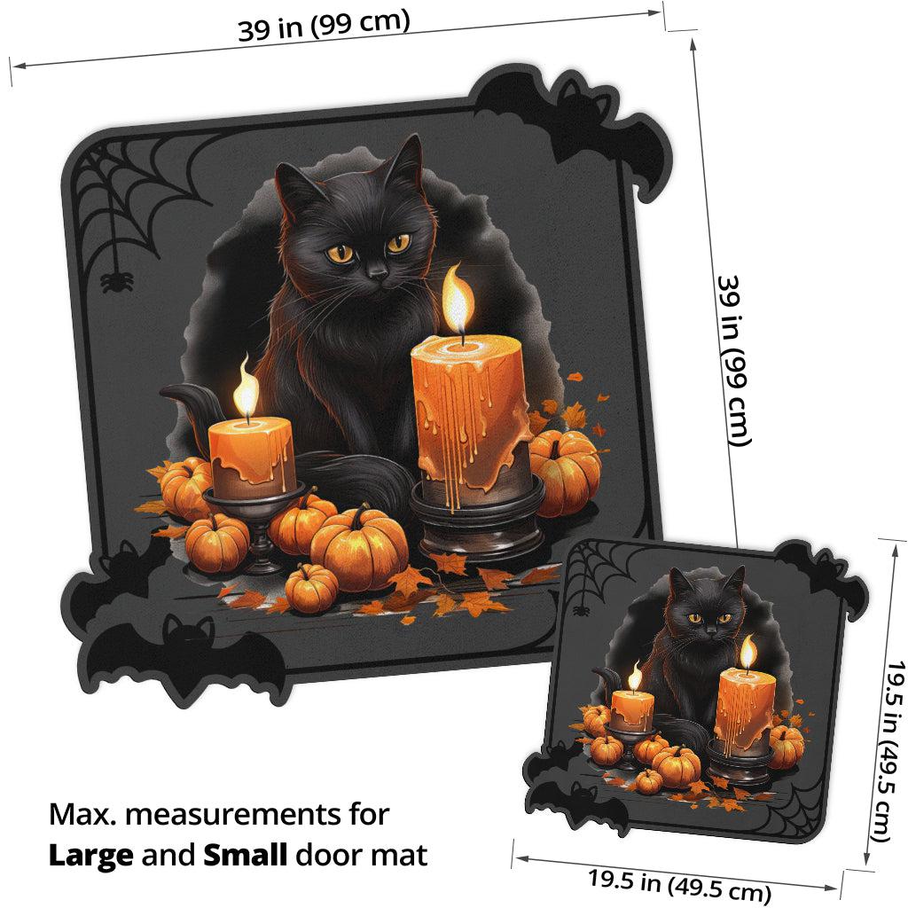 Halloween Cat Door Mat Black Cat Gothic Doormat-MoonChildWorld