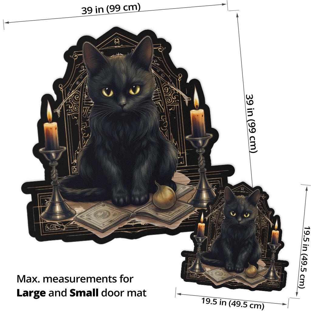 Wizard Cat Door Mat Black Cat Witchy Doormat-MoonChildWorld