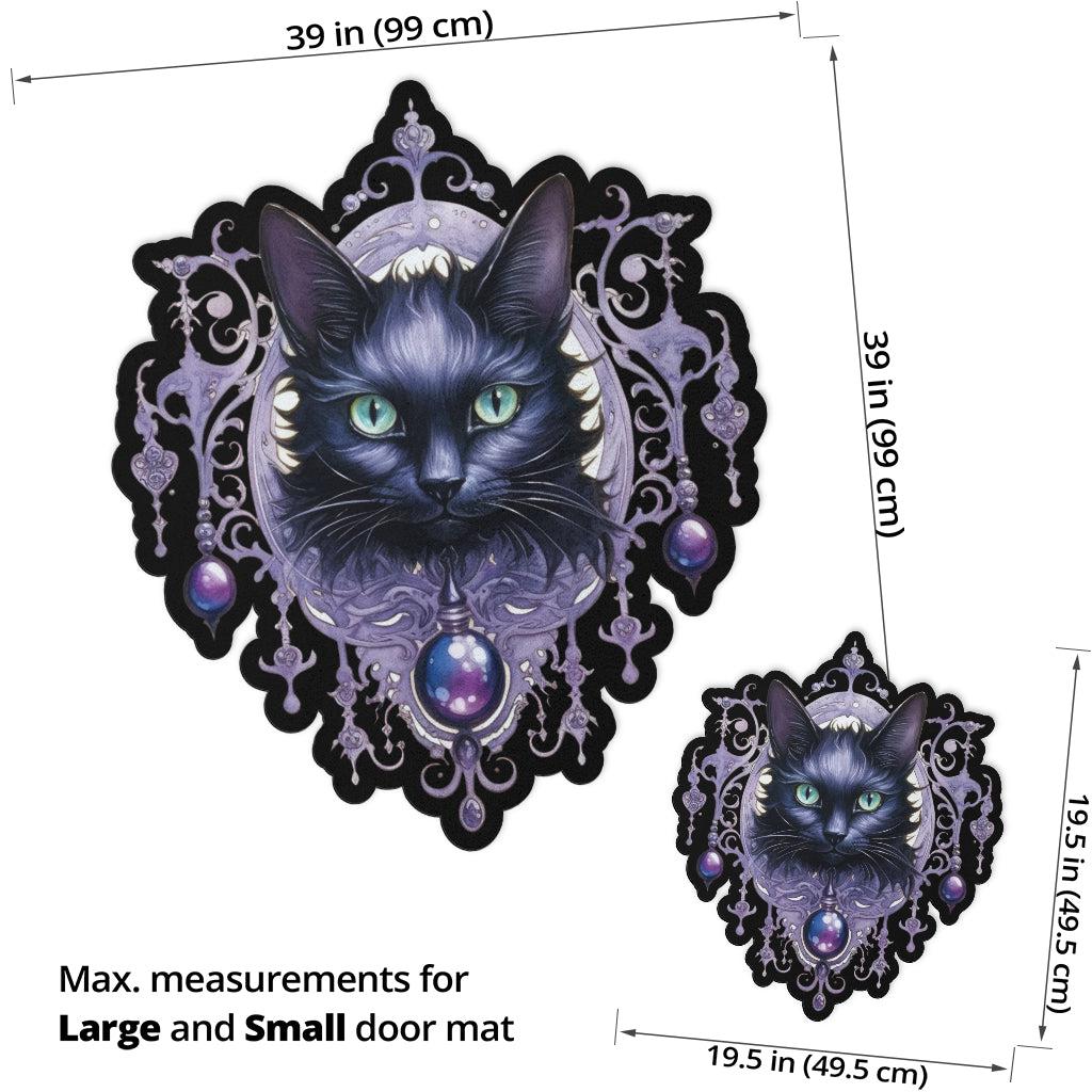 Gothic Black Cat Door Mat-MoonChildWorld