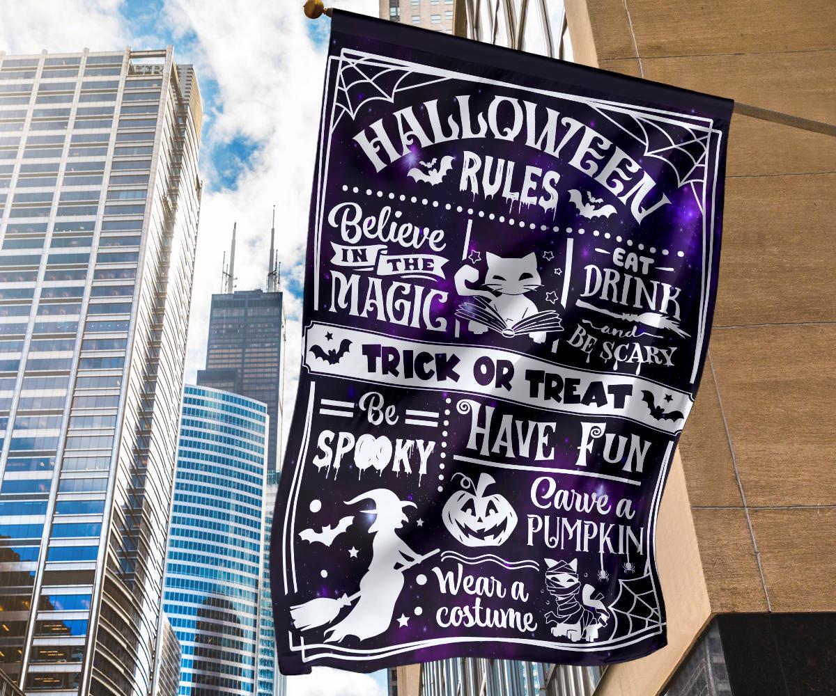 Halloween Rules Witch Flag-MoonChildWorld