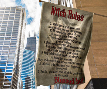 Rules of Witch Flag Halloween Decor