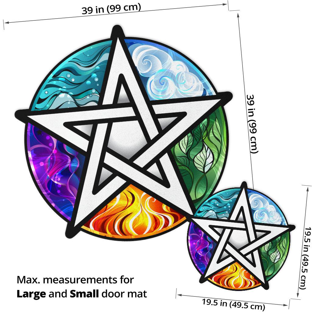 Element Pentagram Door Mat Pentacle Wicca Pagan Doormat-MoonChildWorld