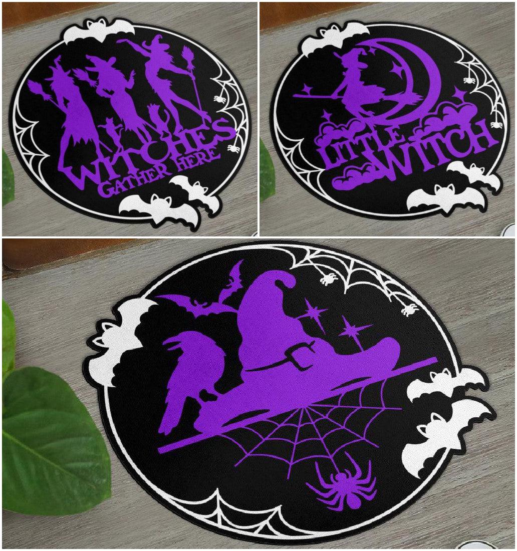 Gothic Witch Halloween Door Mat-MoonChildWorld