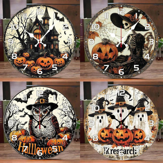Gothic Halloween Wooden Wall Clock