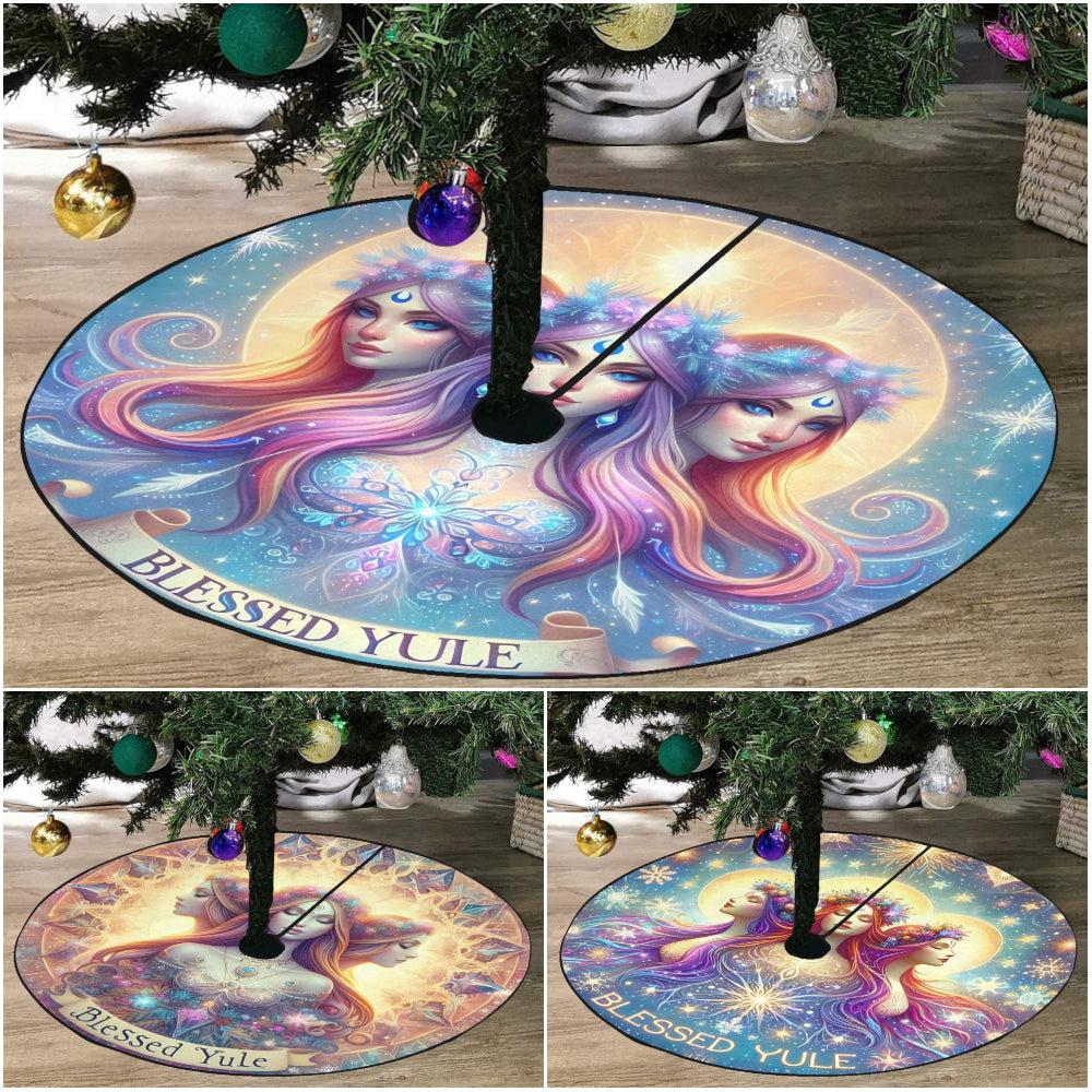 Pagan Triple Goddess Christmas Tree Skirt Hecate Goddess Yule Tree Skirt-MoonChildWorld