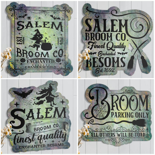 Salem broom witch Metal Sign