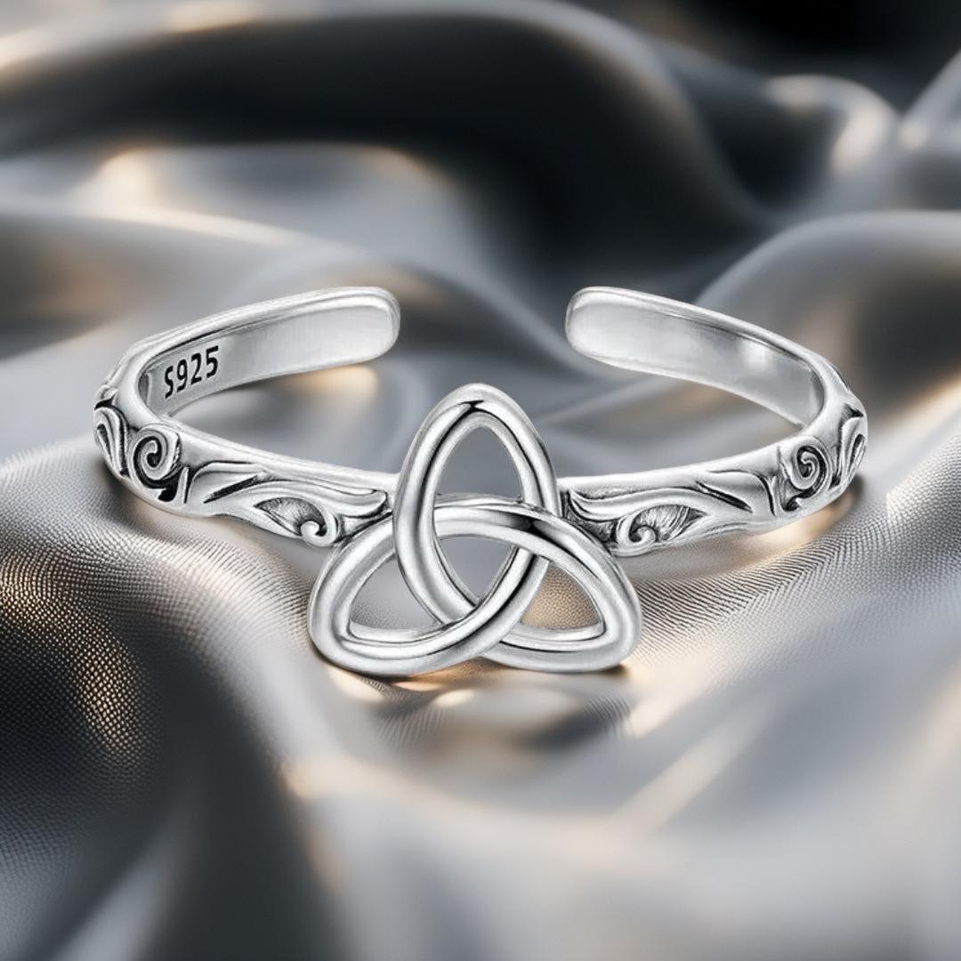 Sterling Silver Celtic Knot Open Ring Witch Knot Triquetra Ring Witchcraft Jewelry-MoonChildWorld