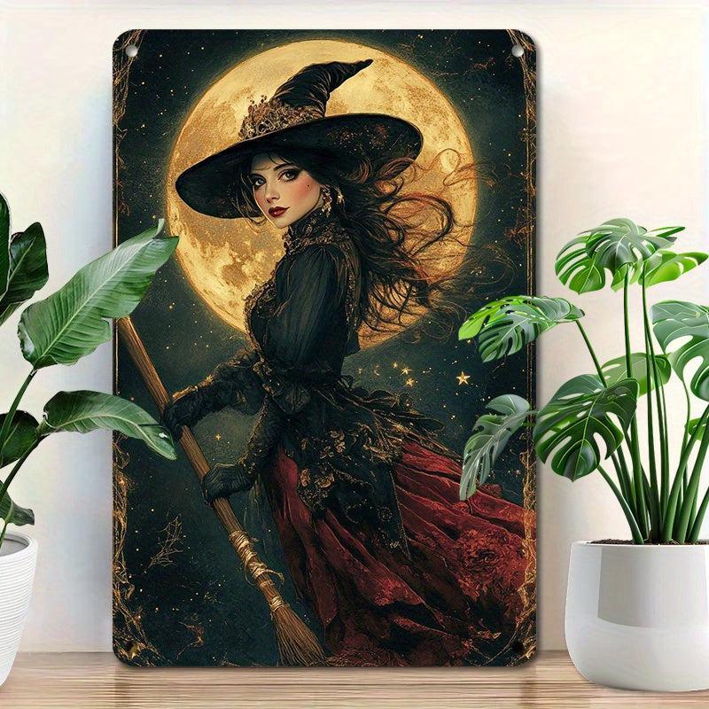 Witchy Wall Art Gothic Witch Metal Sign for Halloween, Christmas-MoonChildWorld