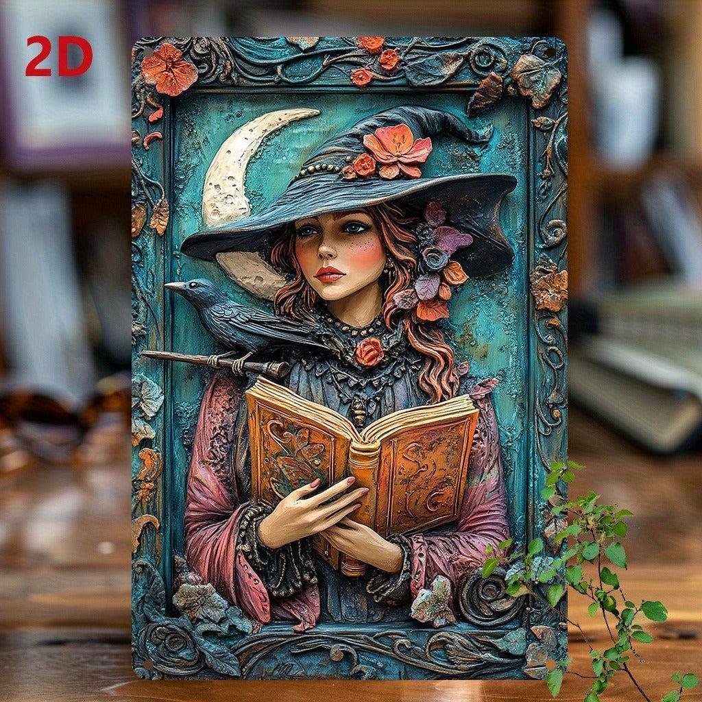 Witchy Wall Art Gothic Witch Metal Sign for Halloween, Christmas-MoonChildWorld