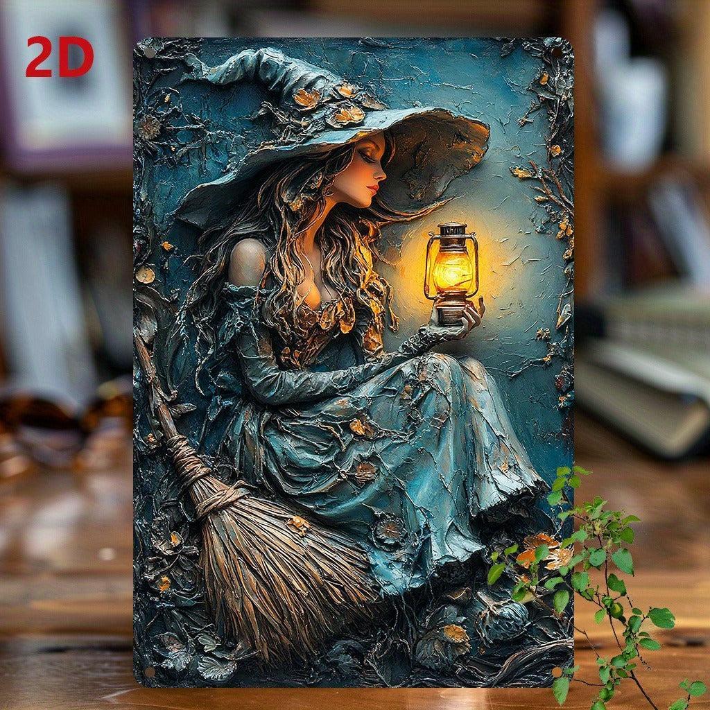 Witchy Wall Art Gothic Witch Metal Sign for Halloween, Christmas-MoonChildWorld