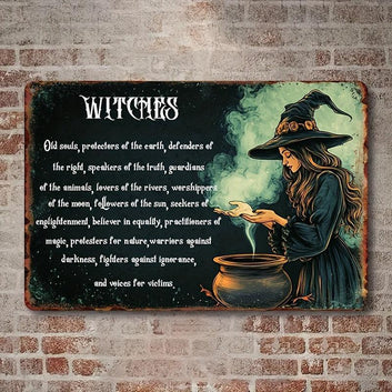 Witchcraft Wicca Metal Sign Witch Wall Decor Halloween Welcome Sign