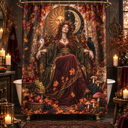 Mabon Shower Curtain - Autumn Harvest Goddess Pagan Decor