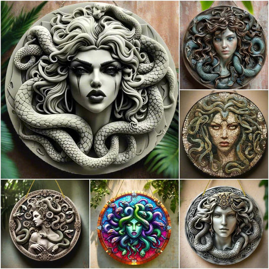 Mystic Medusa Wooden Sign Mythology Hanging Sign
