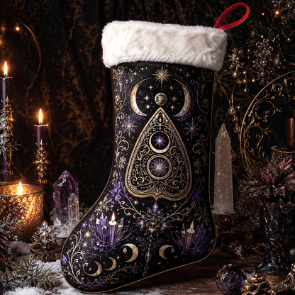 Moon Phase Planchette Christmas Stocking Occult Witchy Yule Decor