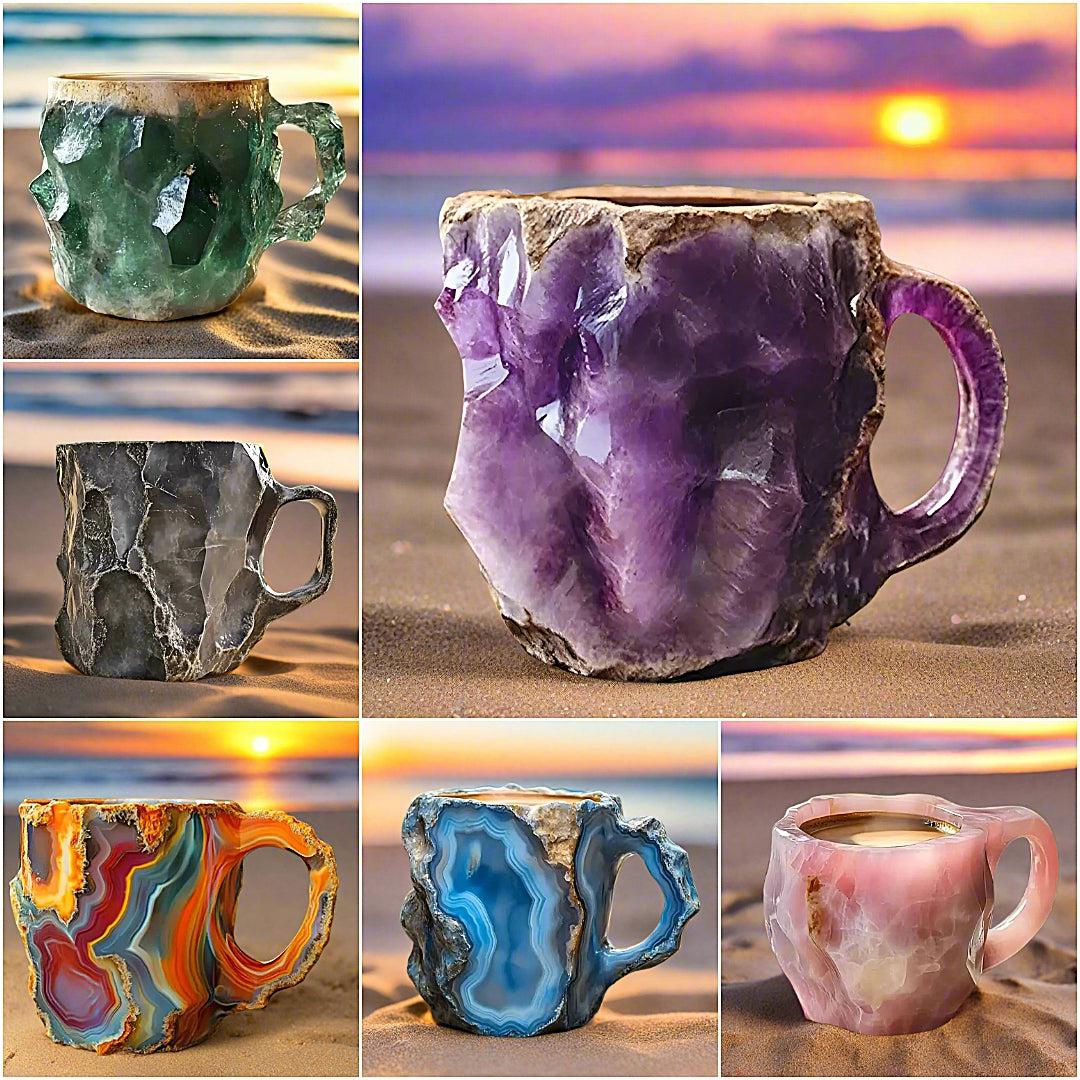 Mineral Crystal Coffee Mugs Natural Mineral Crystal Mug Christmas Gift-MoonChildWorld