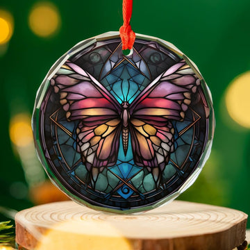 Mystic Butterfly Glass Ornament Gothic Christmas Tree Ornament-MoonChildWorld