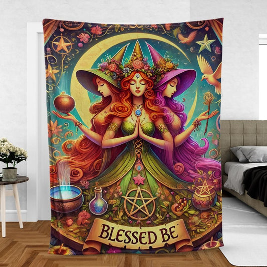Triple Goddess Throw - Hecate Altar Blanket for Divine Feminine Energy