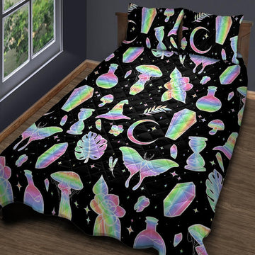 Celestial Witchy Quilt Bedding Set-MoonChildWorld