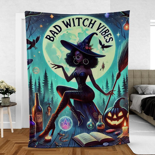 Gothic Witch Blanket – Hauntingly Beautiful Throw for Dark Academia & Altars