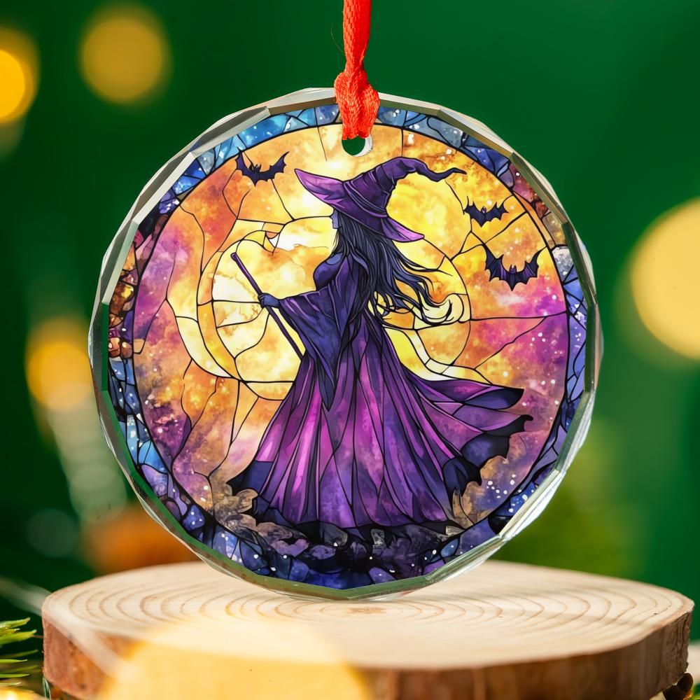 Witch Gothic Glass Ornament Wicca Christmas Ornament-MoonChildWorld