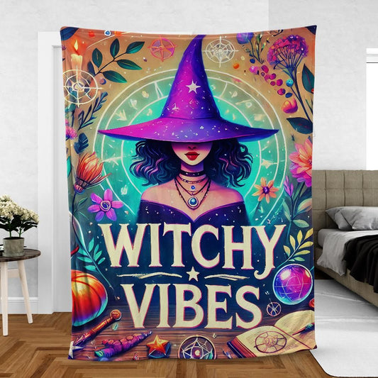 Boho Witch Blanket for Pagan & Wiccan Home Decor