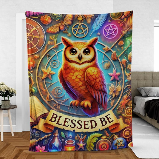 Wise Owl Witch Blanket – Spellbinding Throw for Witches & Wisdom Seekers