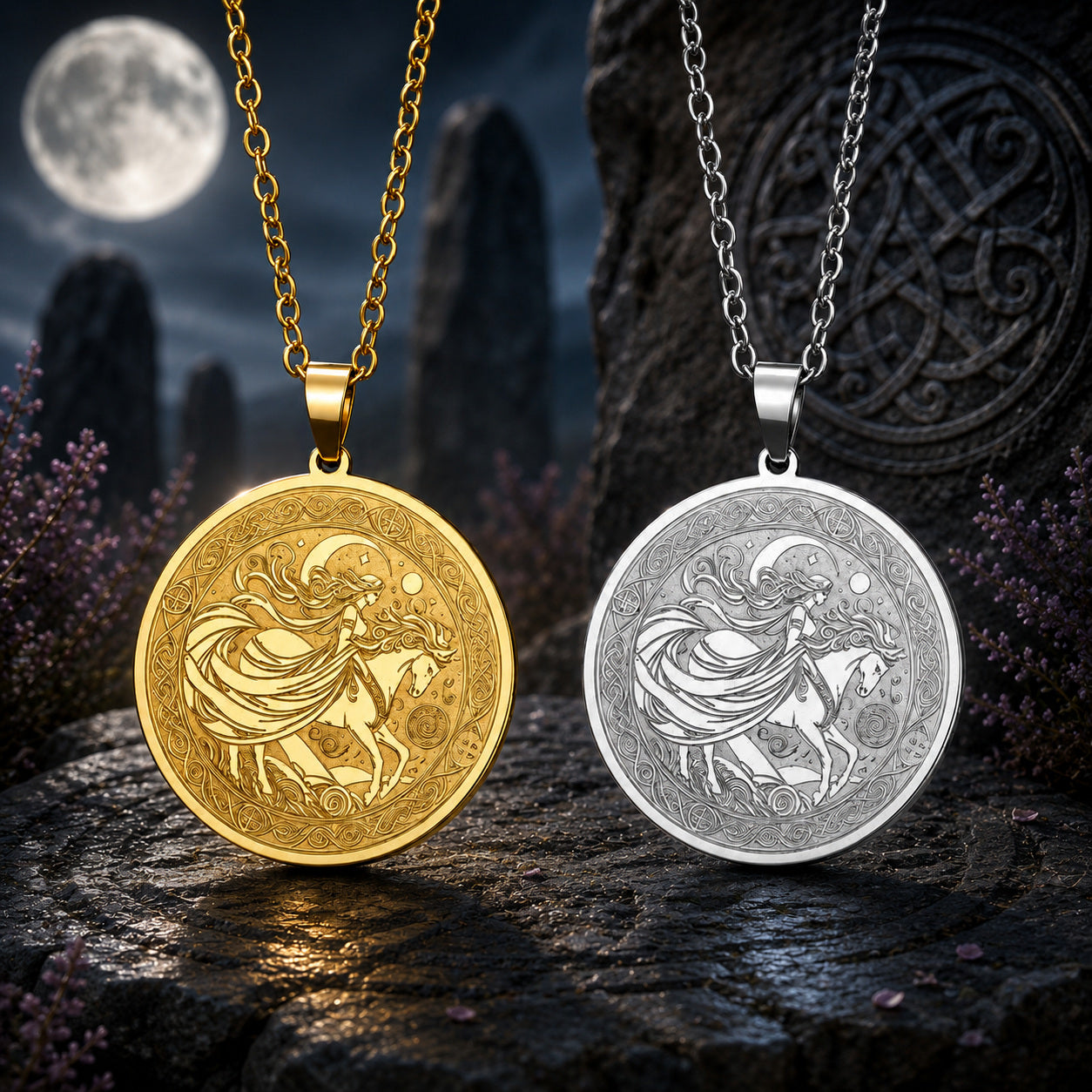 Rhiannon Goddess Necklace – dark mystical altar product photo 1
