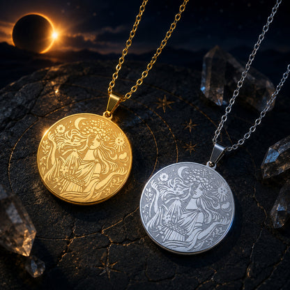 Sun & Moon Goddess Necklace – dark mystical altar product photo 3