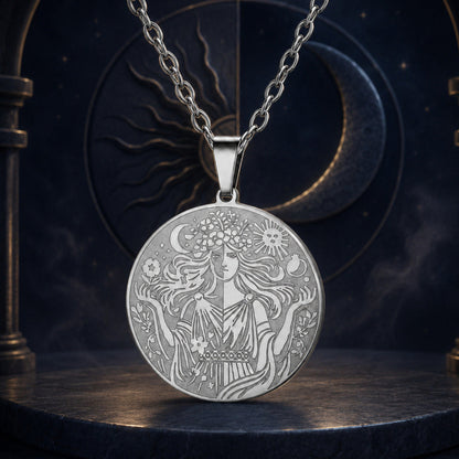Sun & Moon Goddess Necklace – dark mystical altar product photo 7