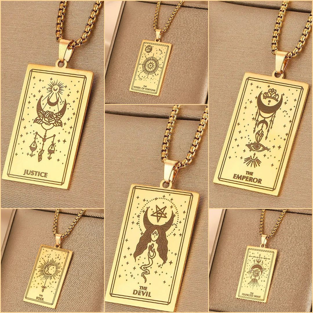 Sun Moon Tarot Card Necklace Witch Necklace-MoonChildWorld