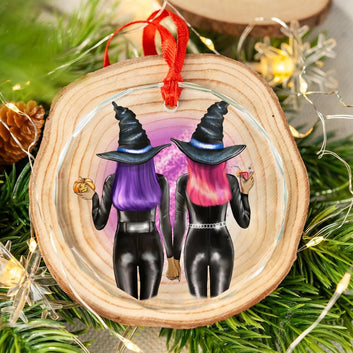 Enchanted Witch Glass Ornament Witchy Christmas Ornament